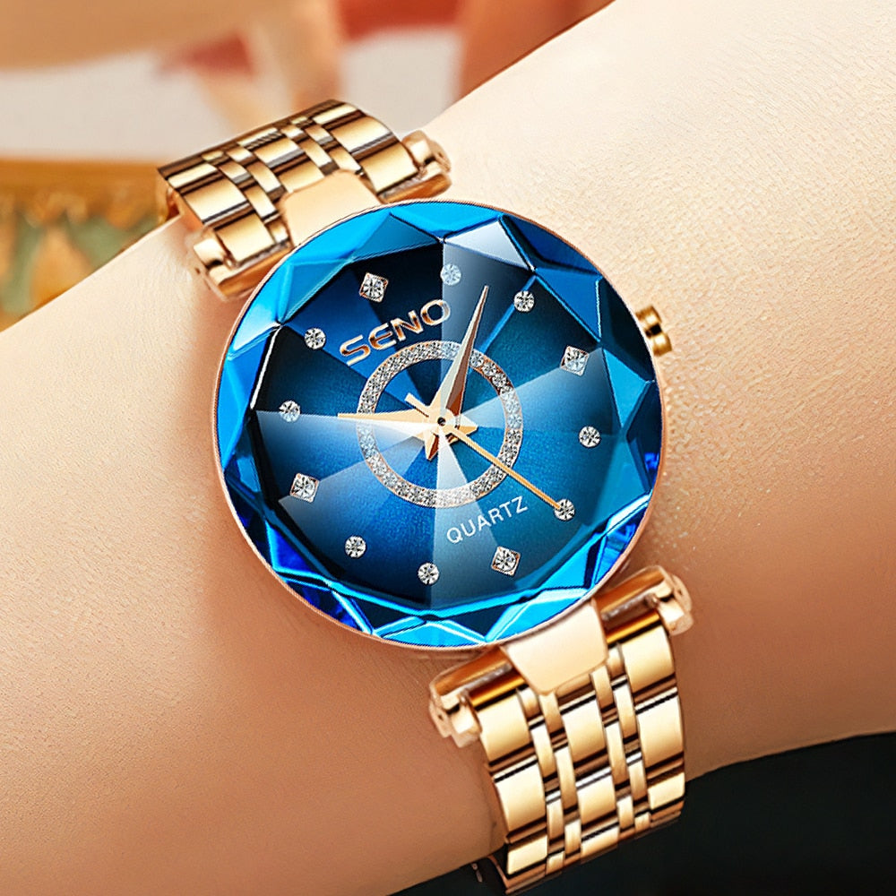 Women Idol Ocean Watch Fashion Crystal Ladies Quartz