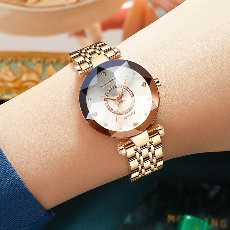 Women Idol Ocean Watch Fashion Crystal Ladies Quartz