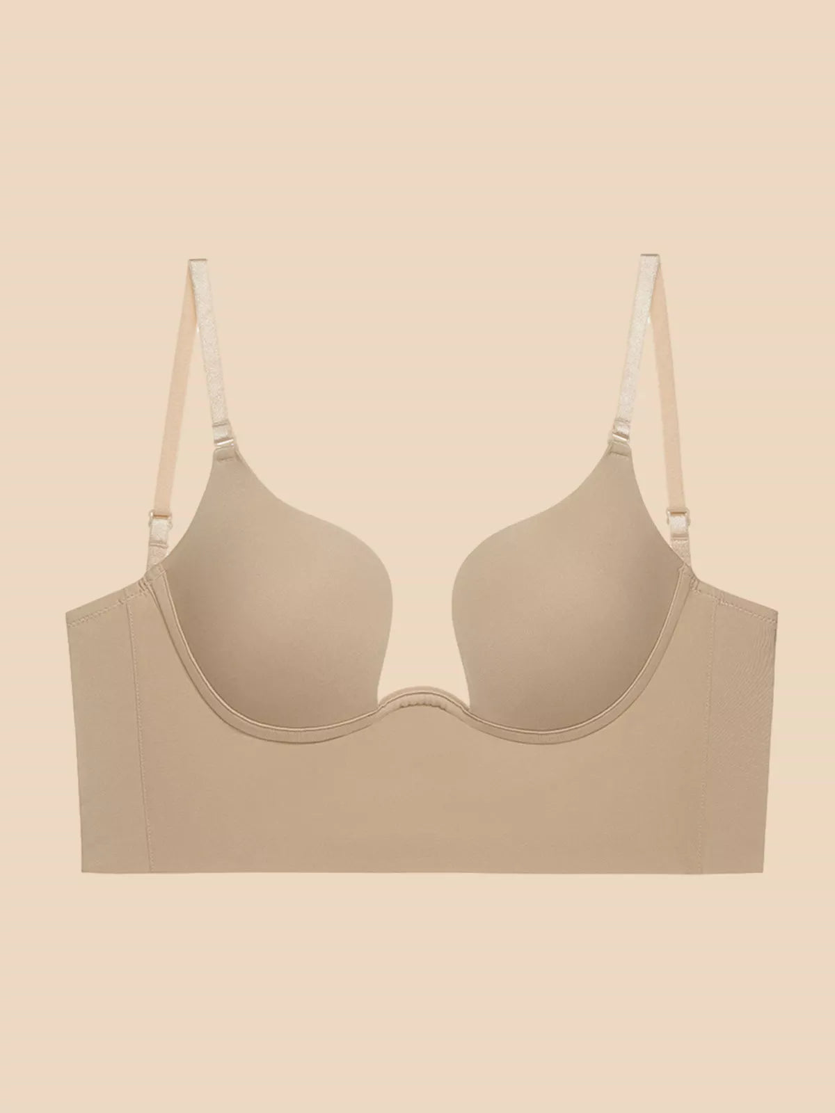 Underwear Bra Liftup Low Back Plunge Bra Cleavage-Boosting Light