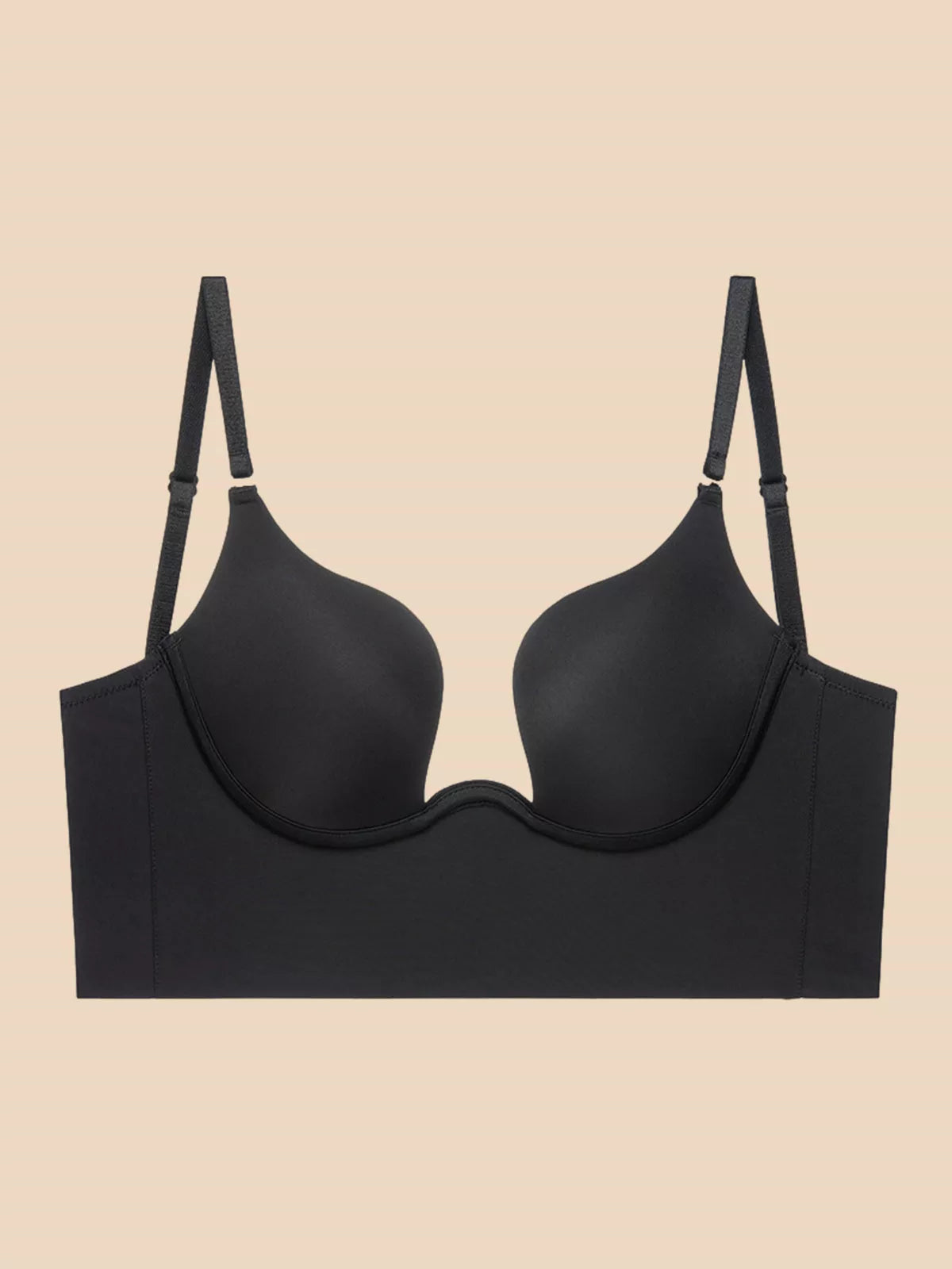 Underwear Bra Liftup Low Back Plunge Bra Cleavage-Boosting Light