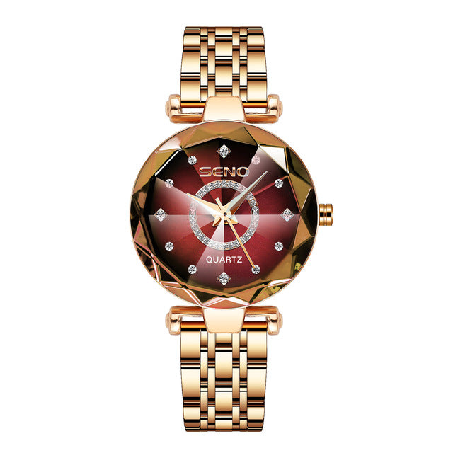 Women Idol Ocean Watch Fashion Crystal Ladies Quartz