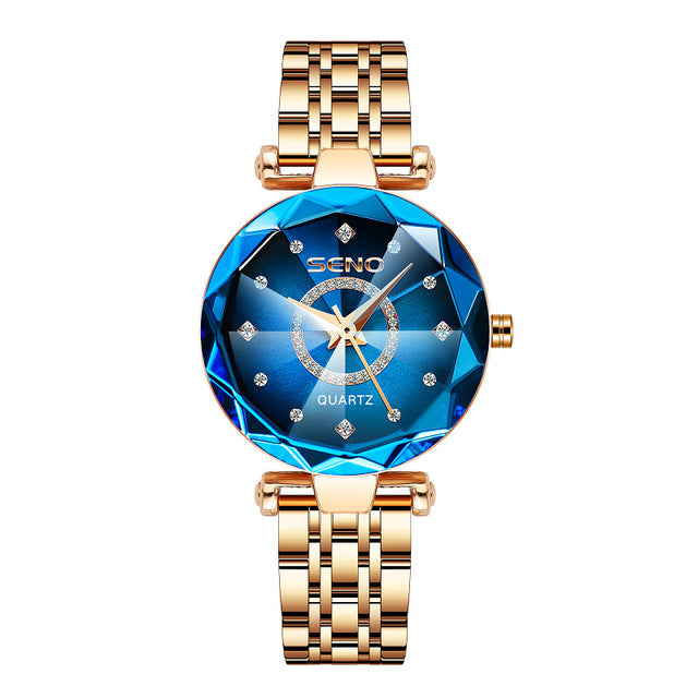 Women Idol Ocean Watch Fashion Crystal Ladies Quartz